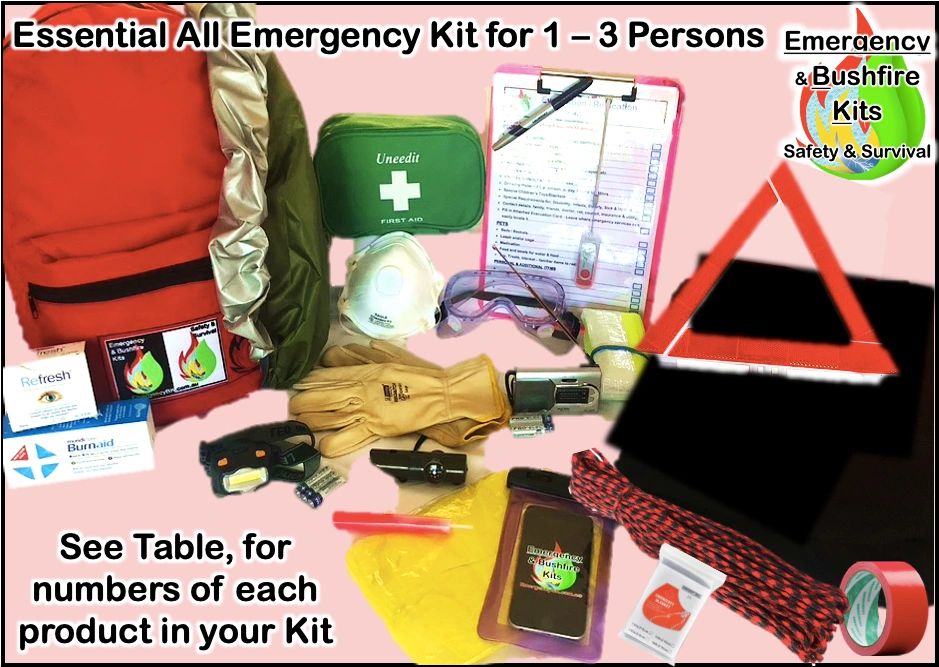 Essential All Emergencies Kit for 1 (or 2 or 3)